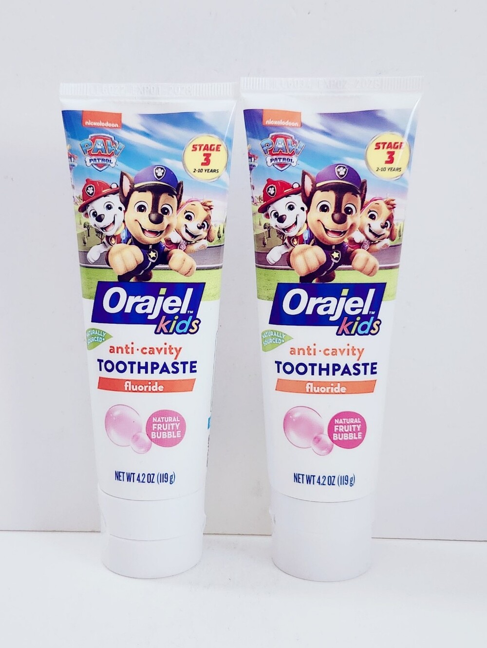 ⭐4/$15 Orajel Kids Paw Patrol Toothpaste Natural Fruity Bubble